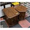 Image 1 : PAIR OF VINTAGE WOOD END TABLES