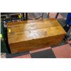 Image 1 : ANCIENT WOODEN STORAGE TRUNK. APPEARS HANDMADE