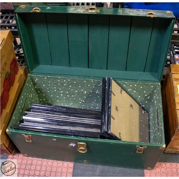 STEAMER TRUNK FULL OF PICTURE FRAMES