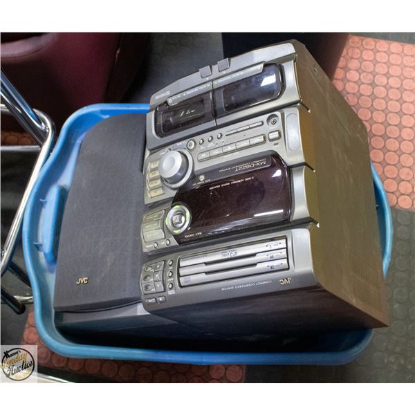 JVC STEREO WITH 2 SPEAKERS IN TOTE