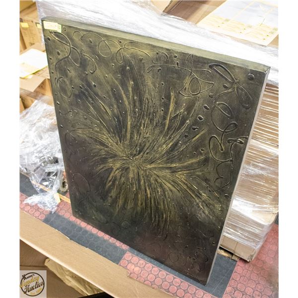 GOLDTONE ABSTRACT TEXTURED CANVAS 40”X30”