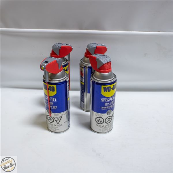 LOT OF 4 WD40 SPECIALIST DRY LUBE LUBRICANT