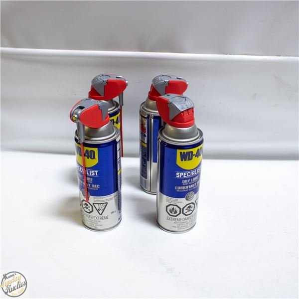 LOT OF 4 WD40 SPECIALIST DRY LUBE LUBRICANT