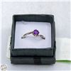 Image 1 : STERLING SILVER AMETHYST RING SZ 8.5