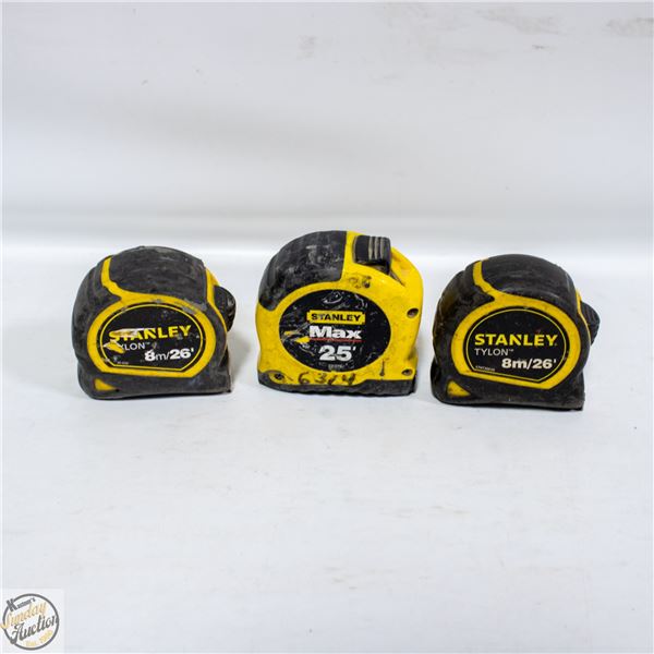 3 STANLEY TAPE MEASURES