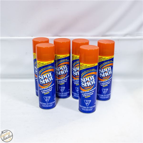 LOT OF 6 SPOT SHOT CARPET STAIN REMOVER