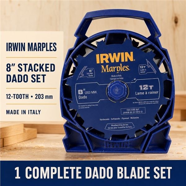 NEW IRWIN MARPLES 8" 12T STACKED DADO BLADE SET
