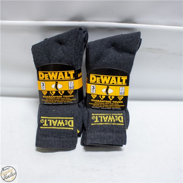 NEW DEWALT SOCKS SIZE 10-13 (6 PAIRS)