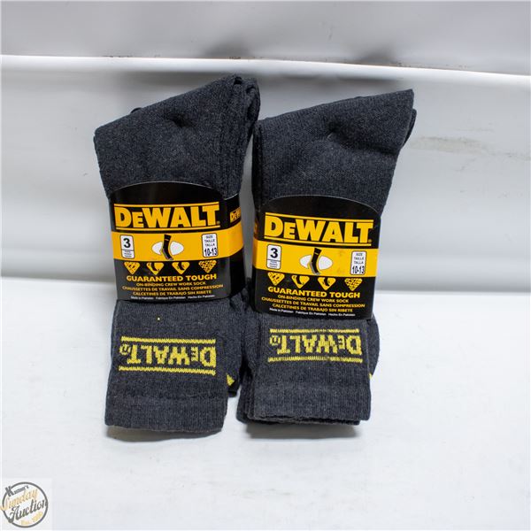 NEW DEWALT SOCKS SIZE 10-13 (6 PAIRS)