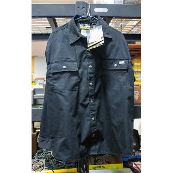 NEW HOLMES WORKWEAR WORK SHIRT BLACK SIZE L