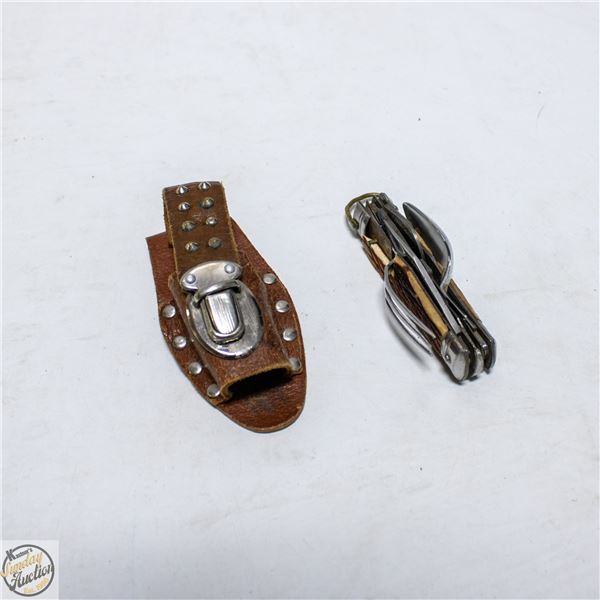 ALL-IN-ONE CAMPERS KNIFE WITH LEATHER