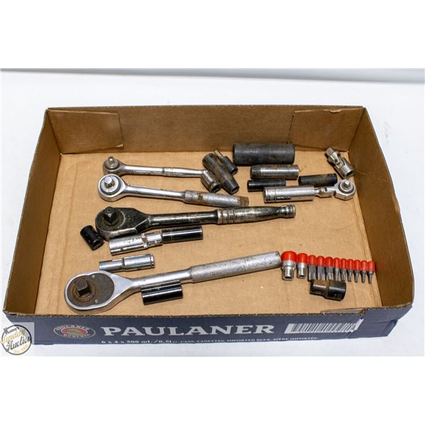 FLAT OF RATCHETS AND MISC SOCKETS