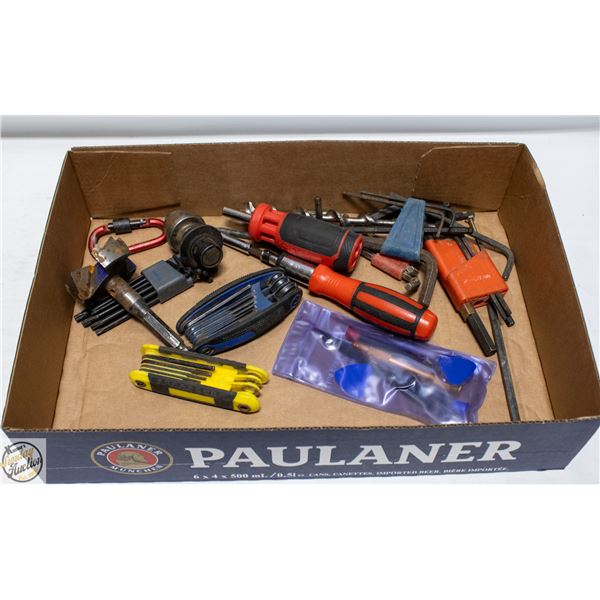 FLAT OF HEX KEYS BITS AND BIT DRIVERS ETC
