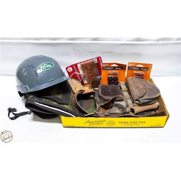 ESTATE LEATHER TOOL BELT, HARD HAT WITH