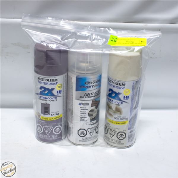 3PK RUSTOLEUM SPRAY PAINT