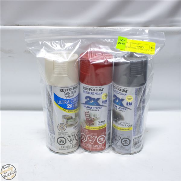 3PK RUSTOLEUM SPRAY PAINT