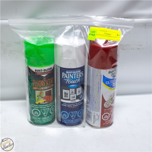3PK RUSTOLEUM SPRAY PAINT
