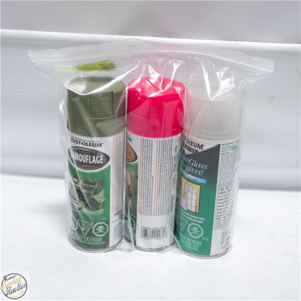 3PK RUSTOLEUM SPRAY PAINT