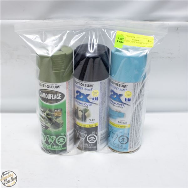 3PK RUSTOLEUM SPRAY PAINT