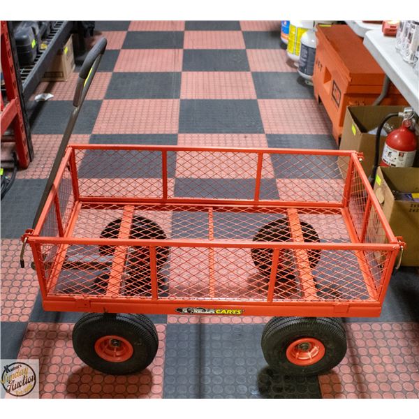 YARD PULL CART, METAL FRAME & OPENING SIDEWALLS