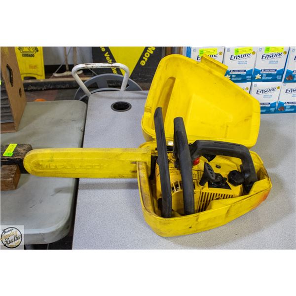 MCCULLOCH GAS 14" CHAIN SAW WITH CASE