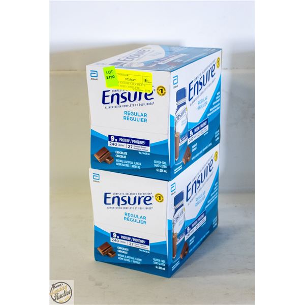 2 X 6PKS ENSURE CHOCOLATE GLUTEN FREE COMPLETE