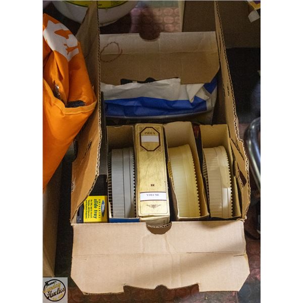 BIN OF SLIDE PROJECTOR AND EQUIPMENT