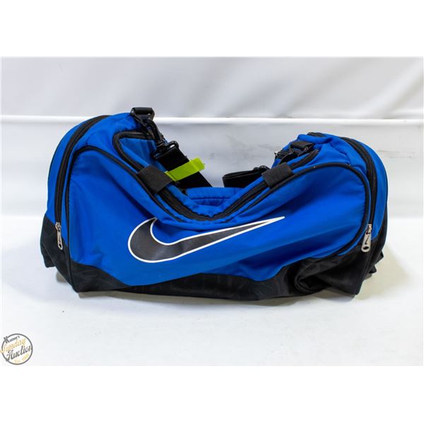 BLUE BLACK NIKE SPORTS DUFFLE BAG