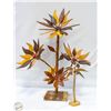 Image 1 : 35" HANDCRAFTED WOODEN FLORAL SCULPTURE &