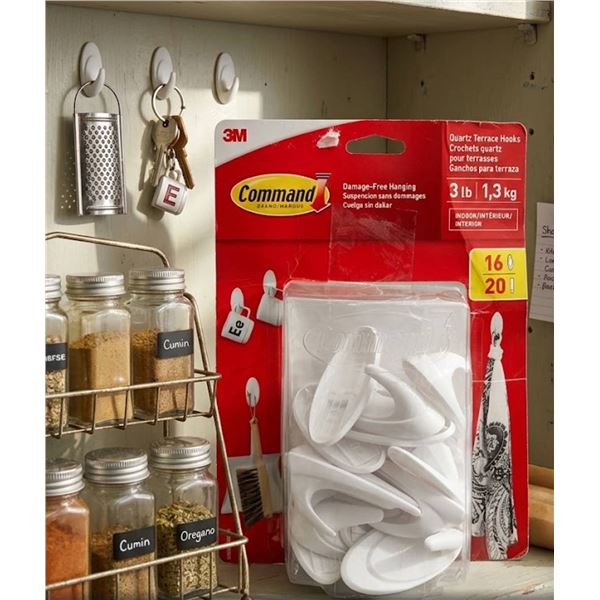3M Command Quartz Terrace Hooks 16-Pack