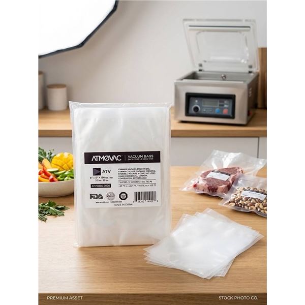 ATMOVAC 6" x 8" Vacuum Bags, 100 Pack