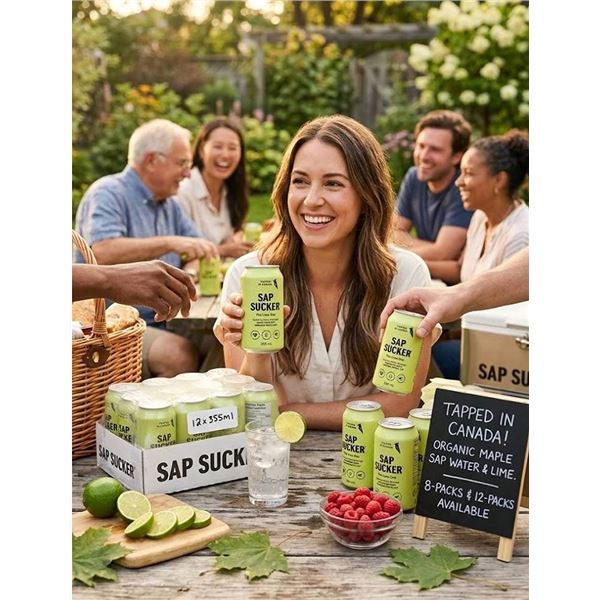 Sapsucker Lime Sparkling Water 12x355mL