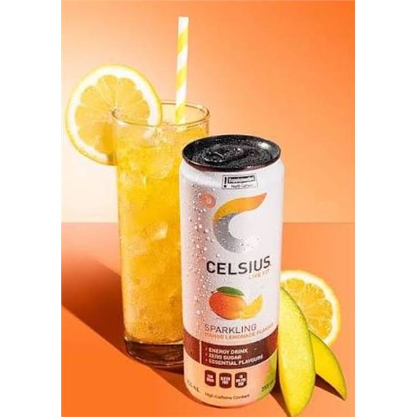 Celsius Sparkling Mango Lemonade 12-Pack x 355ml