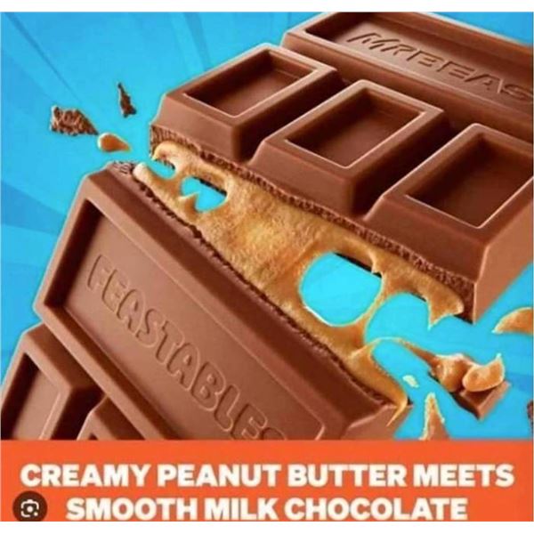 MrBeast Feastables Peanut Butter Bars 10 x 60g