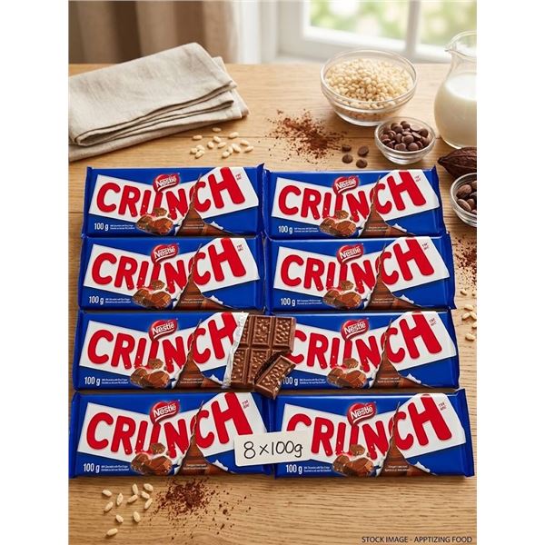 NestlÃ© Crunch Milk Chocolate Bars 8 x 100g