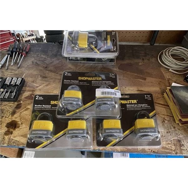 Lot of 3 - Shopmaster Padlocks 1-1/2" 2 Pack