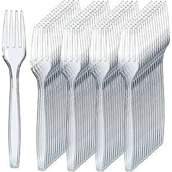 Prestee 300 Clear Plastic Forks