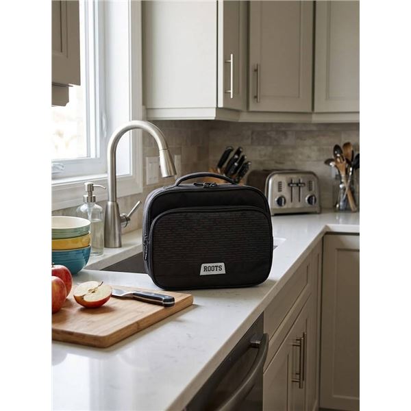 Roots Black Insulated Lunch Bag
