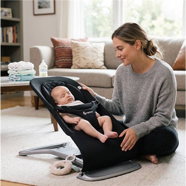 Lil Lavender Garden Baby Bouncer Black