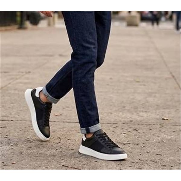 ALDO Black Leather Sneakers Size 12