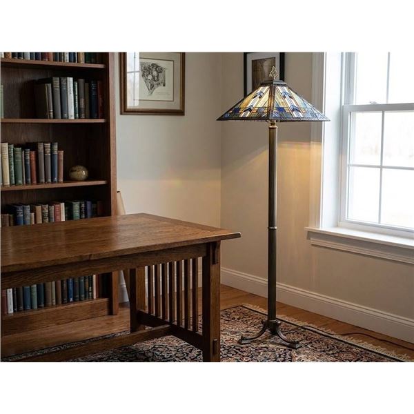 Stained Glass Style Table Lamp, Unassembled