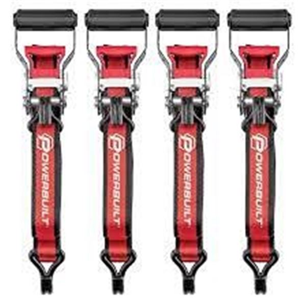 Powerbuilt Ratchet Tie Down Set, 4 Pieces