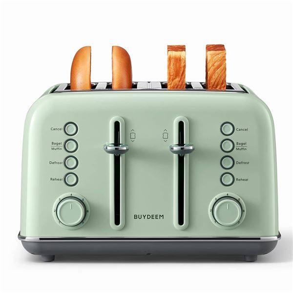 BUYDEEM DT640 4-Slice Cozy Greenish Toaster