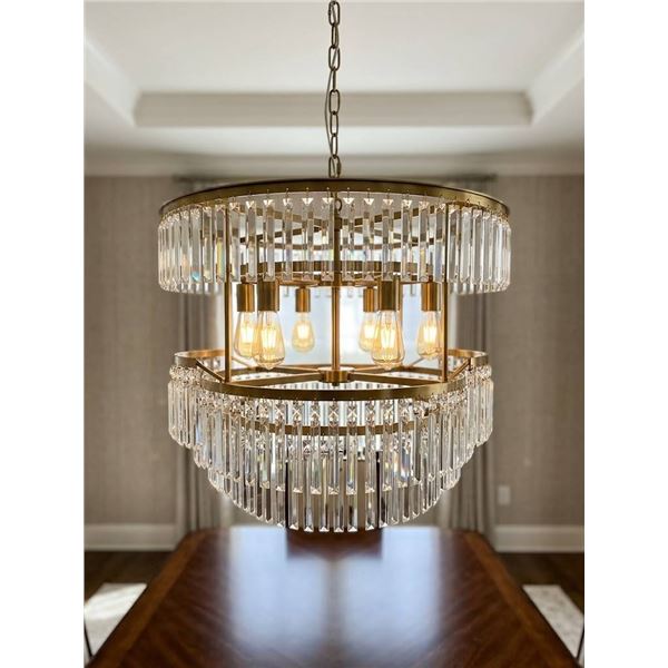 Pendant Light with Crystal Bars
