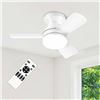 Image 1 : White Ceiling Fan with Light KT8289D-500