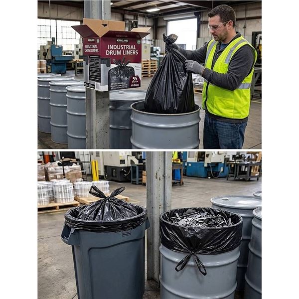 Kirkland Industrial Drum Liners 60 Bags