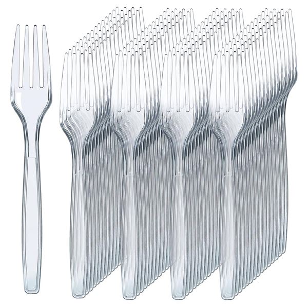Prestee 300 Clear Plastic Forks, Lot of 2
