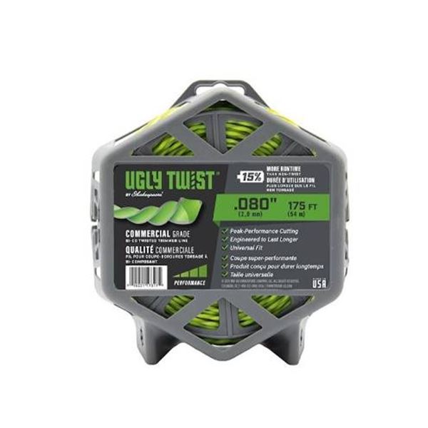 Ugly Twist 0.08-in x 175-ft Commercial Grade Green Bi-Co Twisted Trimmer Line, Lot of 3