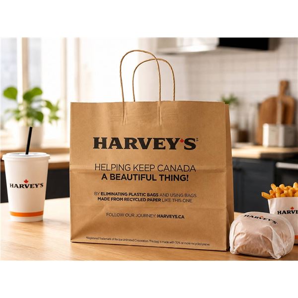 HARVEY'S Printed Paper Bags 15x13x7.1", 250 count