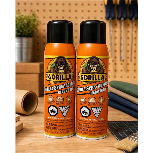 Gorilla Heavy Duty Spray Adhesive, 2 x 397g